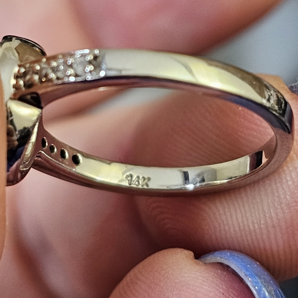 New. 14k white gold aquamarine & diamond ring size 7 1/4. Amazing color to the a - Picture 7 of 9